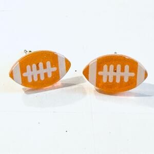 Petite Acrylic Football Earrings Bengals